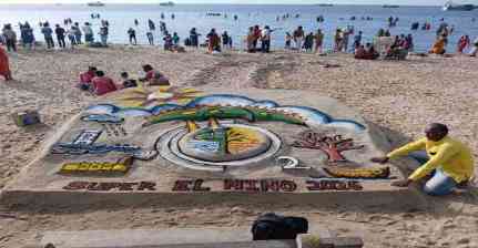 समुद्र से खेत तक असर! 'Super El Nino' पर लोगों को जागरूक कर रही अनोखी सैंड आर्ट...