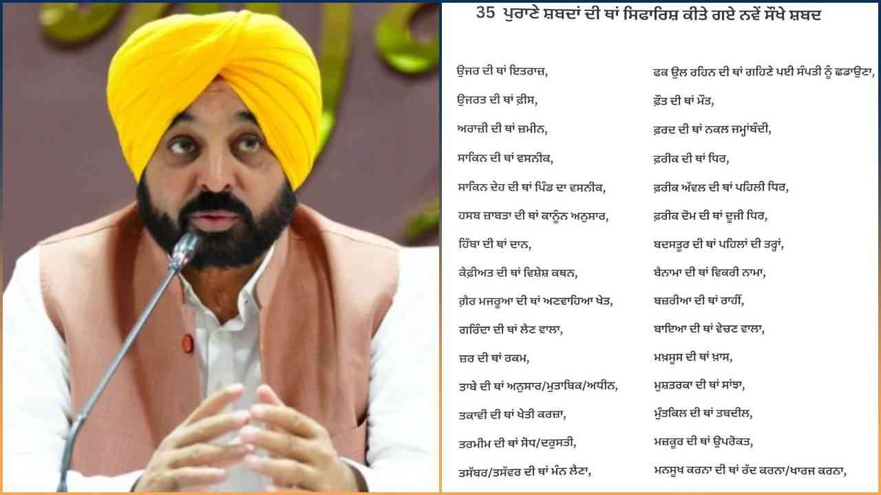 पंजाब में जमीन के दस्तावेजों से हटेंगे मुश्किल उर्दू-फारसी शब्द, सरकार ने जारी की नई सूची...