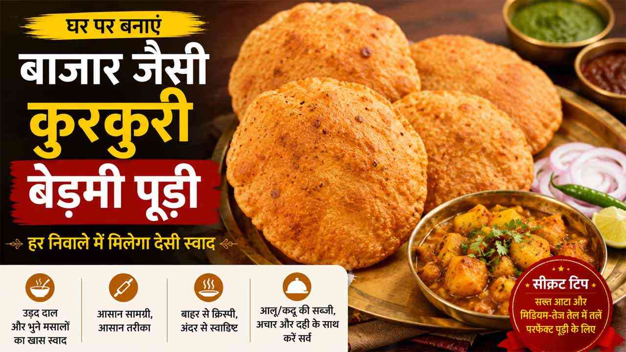 Bedmi Puri Recipe: घर पर बनाएं बाजार जैसी कुरकुरी बेड़मी पूड़ी