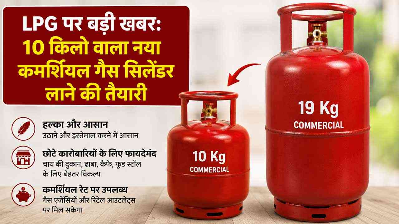 LPG यूजर्स को मिलेगी बड़ी राहत! जल्द आ सकता है 10 किलो का नया कमर्शियल गैस सिलेंडर