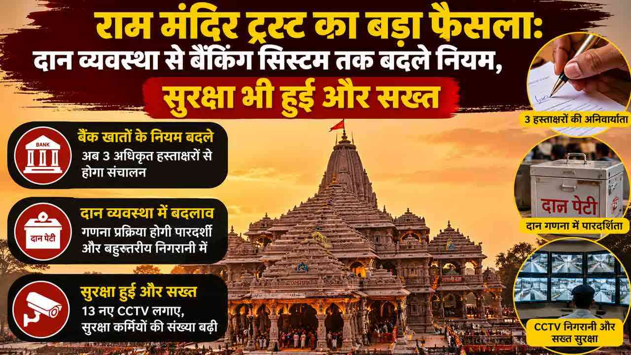 राम मंदिर ट्रस्ट का बड़ा फैसला: दान व्यवस्था से बैंकिंग सिस्टम तक बदले नियम, सुरक्षा हुई और सख्त