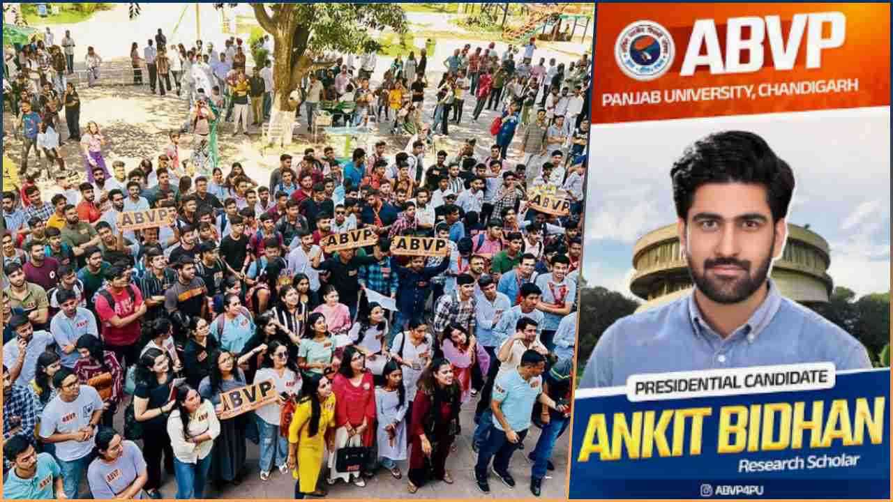 पंजाब यूनिवर्सिटी चुनाव में ABVP की बड़ी जीत, अंकित बिढान बने अध्यक्ष; SOI के समर्थन का भी मिला फायदा