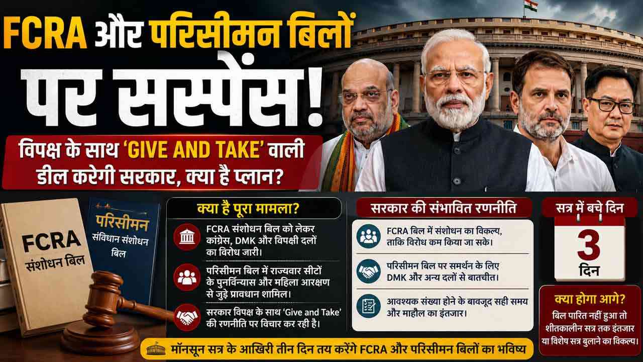 FCRA और परिसीमन बिल पर सस्पेंस, क्या विपक्ष से ‘Give and Take’ करेगी सरकार?