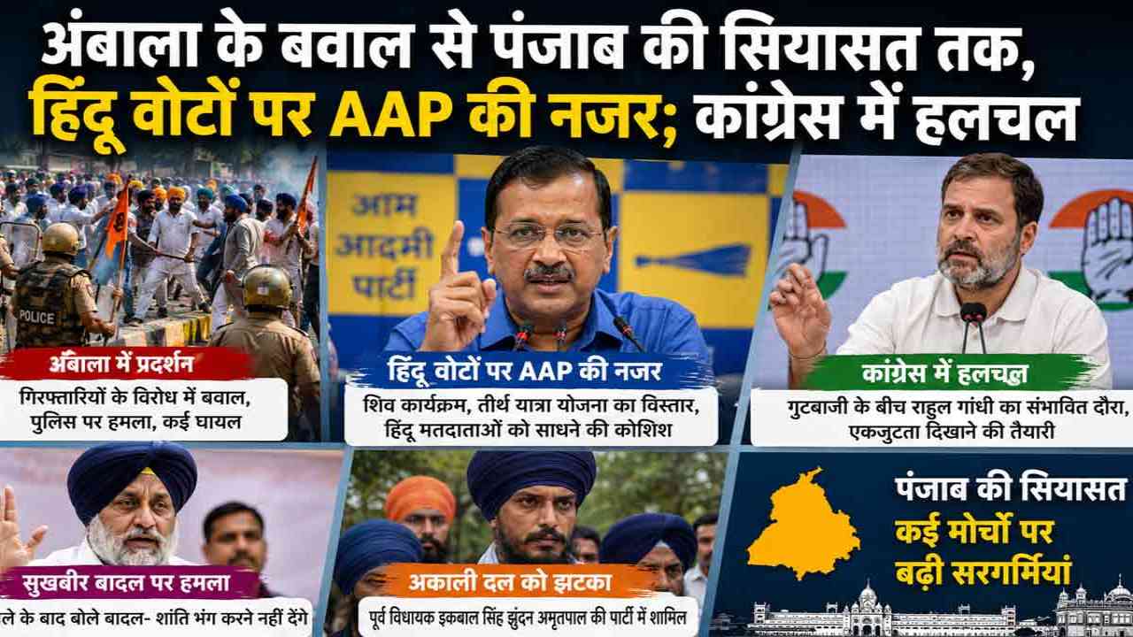 अंबाला के बवाल से पंजाब की सियासत तक, हिंदू वोटों पर AAP की नजर; कांग्रेस में हलचल