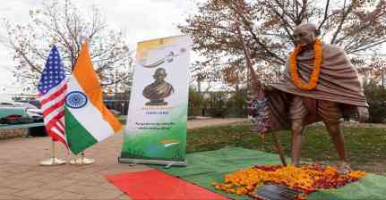"Mahatma debuts at Peace Park": North Dakota unveils first-ever life-size Mahatma Gandhi statue