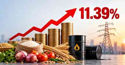 WPI Inflation: सितंबर में थोक महंगाई 11.39% पर पहुंची, खाद्य पदार्थों और ईंधन की कीमतों ने बढ़ाया दबाव